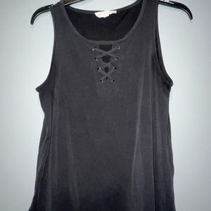 adorable black lace up tank!!